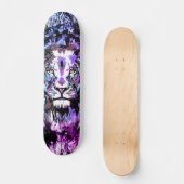 Blue Lion Skateboard - Lion Face Portrait Zeichnen (Vorderseite)