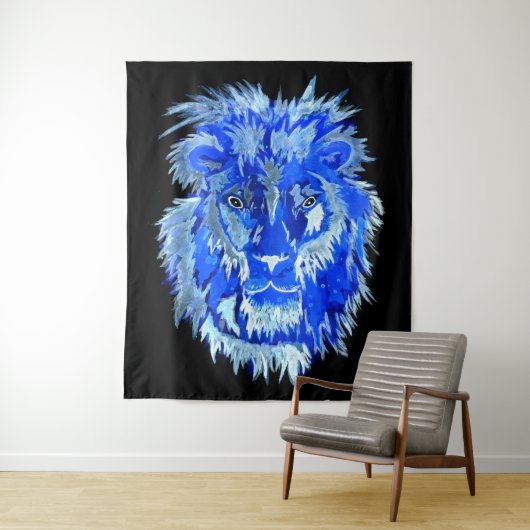 Blue Lion Spirit Wandteppich (Beispiel)