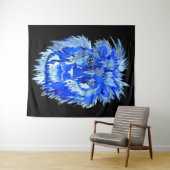 Blue Lion Spirit Wandteppich (Beispiel (Horizontal))