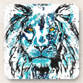 Blue Lion Untersetzer | Zeichnend Löwenkopf (Vorderseite)