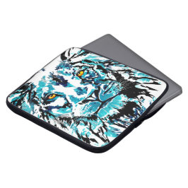 Blue Lion Zeichnend | Lion Laptop Case