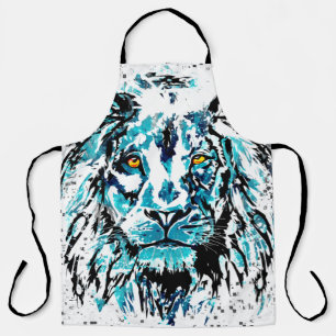 Blue Lion Zeichnend Schürze