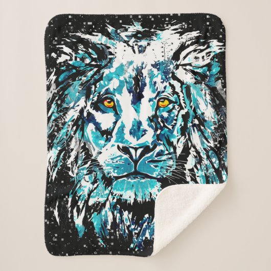 Blue Lion Zeichnend Sherpadecke (Vorderseite)
