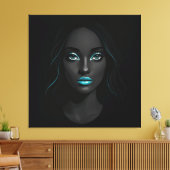 Blue Lips Canvas Print Leinwanddruck (Insitu (Wohnzimmer))