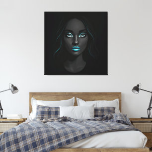 Blue Lips Canvas Print Leinwanddruck
