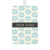 Blue Lips, Kiss, Lipstick, Ihr Name, Personalisier Autolufterfrischer (Rückseite)