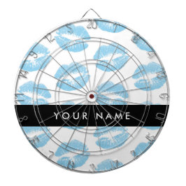 Blue Lips, Kiss, Lipstick, Ihr Name, Personalisier Dartscheibe