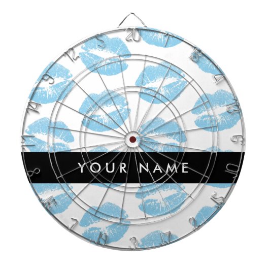 Blue Lips, Kiss, Lipstick, Ihr Name, Personalisier Dartscheibe (vorne)