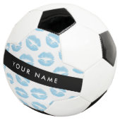 Blue Lips, Kiss, Lipstick, Ihr Name, Personalisier Fußball (Dreiviertel)