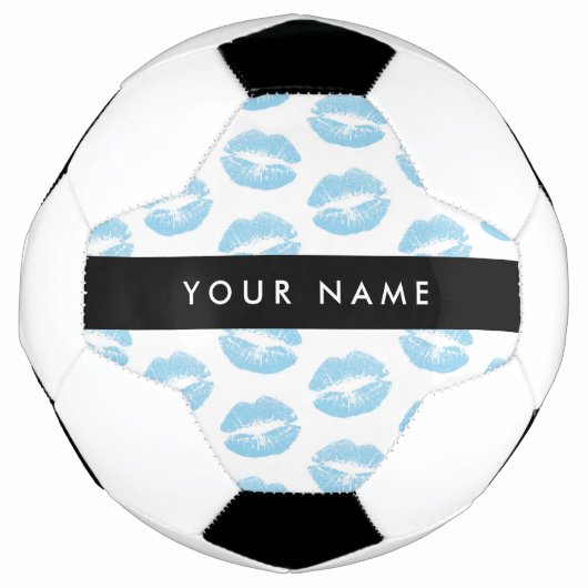Blue Lips, Kiss, Lipstick, Ihr Name, Personalisier Fußball (Vorderseite)