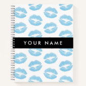 Blue Lips, Kiss, Lipstick, Ihr Name, Personalisier Notizblock (Vorderseite)