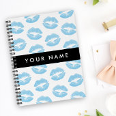 Blue Lips, Kiss, Lipstick, Ihr Name, Personalisier Notizblock