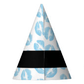 Blue Lips, Kiss, Lipstick, Ihr Name, Personalisier Partyhütchen (Rückseite)