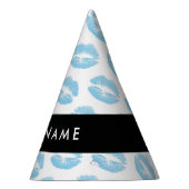 Blue Lips, Kiss, Lipstick, Ihr Name, Personalisier Partyhütchen (Rechts)