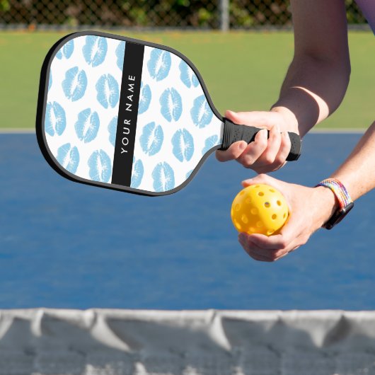 Blue Lips, Kiss, Lipstick, Ihr Name, Personalisier Pickleball Schläger (InSitu)