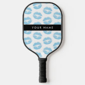 Blue Lips, Kiss, Lipstick, Ihr Name, Personalisier Pickleball Schläger (Vorderseite)