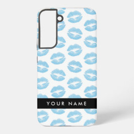 Blue Lips, Kiss, Lipstick, Ihr Name, Personalisier Samsung Galaxy Hülle