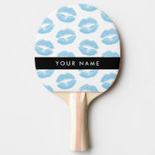 Blue Lips, Kiss, Lipstick, Ihr Name, Personalisier Tischtennis Schläger (Vorderseite)