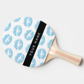 Blue Lips, Kiss, Lipstick, Ihr Name, Personalisier Tischtennis Schläger (Seitenansicht)