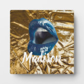 Blue Lips machen Beauty Custom Personalisiert P Fotoplatte (Vorderseite)