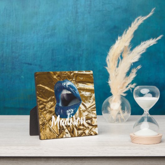 Blue Lips machen Beauty Custom Personalisiert P Fotoplatte (InSitu)