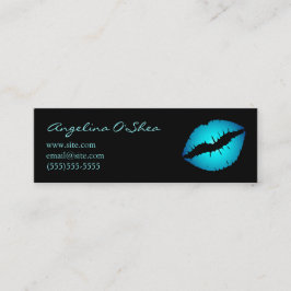 Blue Lipstick Skinny Business Card Mini Visitenkarte