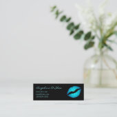 Blue Lipstick Skinny Business Card Mini Visitenkarte (Stehend Vorderseite)
