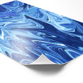 Blue liquid abstract pattern fotodruck (Ecke)