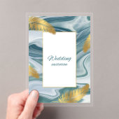 Blue Liquid Marble Wedding Invitation | Premium El Acryleinladungen (Insitu (Handheld))