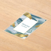 Blue Liquid Marble Wedding Invitation | Premium El Acryleinladungen (Ablage )