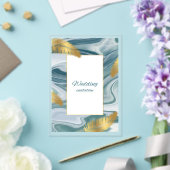 Blue Liquid Marble Wedding Invitation | Premium El Acryleinladungen (In Situ (Hochzeit))