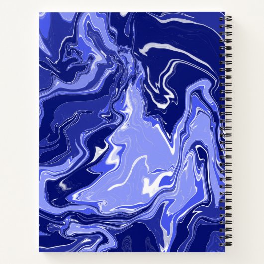 Blue Liquide Acrylic Pouring Art Journal Notizblock (Rückseite)