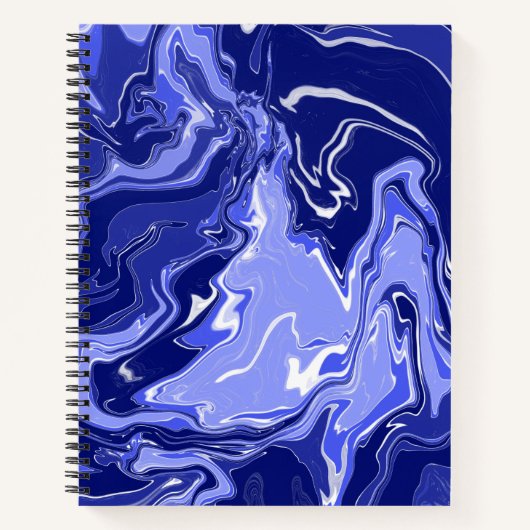 Blue Liquide Acrylic Pouring Art Journal Notizblock (Vorderseite)