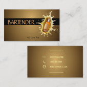 Blue Liquor Flasche Splash Barkeeper Barkeeper Visitenkarte (Vorne/Hinten)