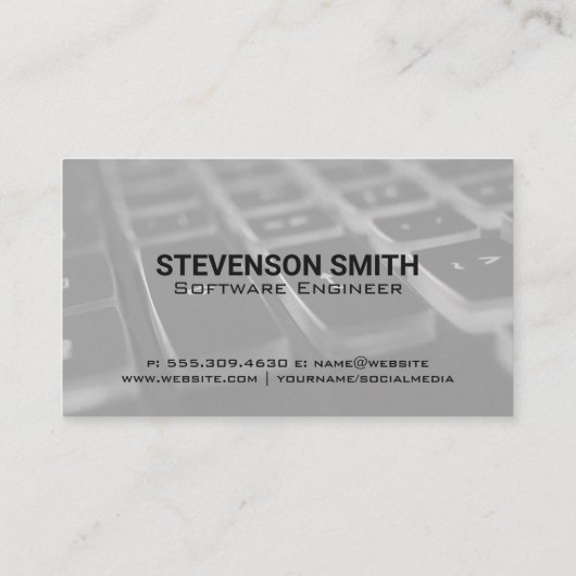 Blue-Lit-Tastatur | Programmierungscode Visitenkarte (Rückseite)