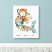 Blue Litte Mermaid Leinwanddruck (Insitu (Holzboden))
