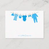 Blue Litthes Diaper Raffle Tickets Begleitkarte (Rückseite)