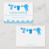 Blue Litthes Diaper Raffle Tickets Begleitkarte (Vorne/Hinten)