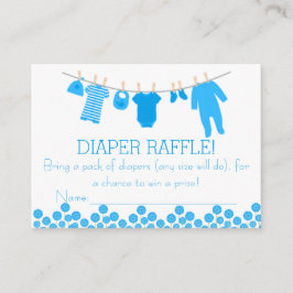 Blue Litthes Diaper Raffle Tickets Begleitkarte