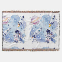 Blue little astronaut cozy Blanket for New Home Decke