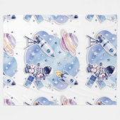 Blue little astronaut stylish Blanket New Home Fleecedecke (Vorderseite (Horizontal))
