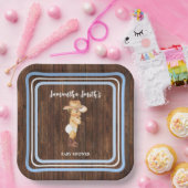 Blue Little Baby Cowboy Western Babydusche Pappteller (Party)