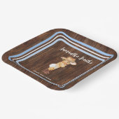 Blue Little Baby Cowboy Western Babydusche Pappteller (Gewinkelt)