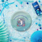 Blue Little Boba Shark Baby Dusche Pappteller (Party)