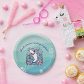 Blue Little Boba Shark Baby Dusche Pappteller (Party)