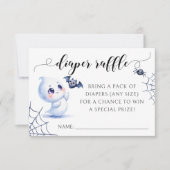 Blue Little Boo Bow Baby Dusche Windelwaschkarte RSVP Karte (Vorderseite)