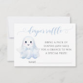 Blue Little Boo Bow Baby Dusche Windelwaschkarte RSVP Karte (Vorderseite)