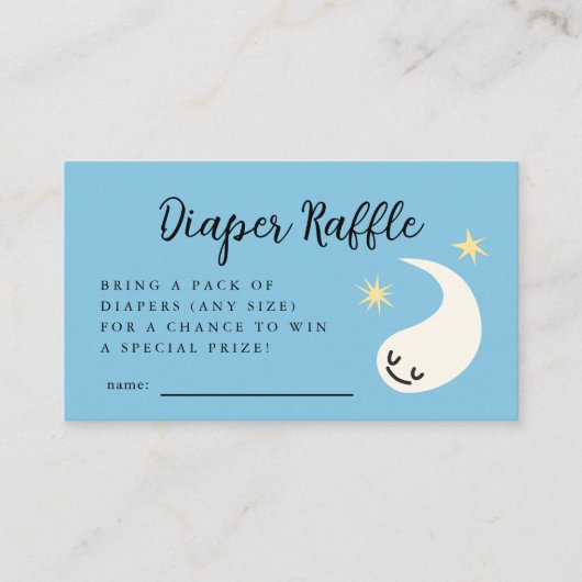 Blue Little Boo Diaper Raffle Ticket Begleitkarte (Vorderseite)