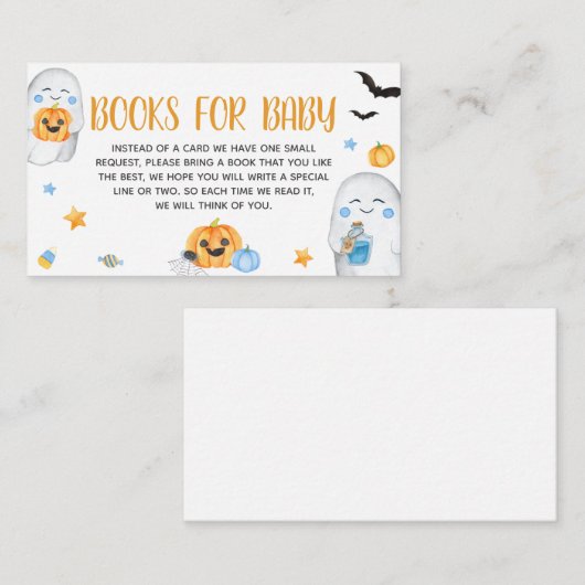 Blue Little Boo Ghost Baby Duschbücher für Baby Begleitkarte (Vorne/Hinten)