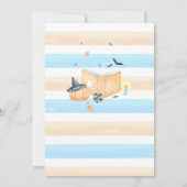 Blue Little Boo Halloween Baby Dusche Einladung (Rückseite)